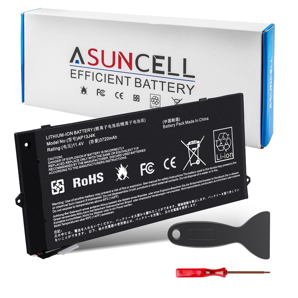 ASUNCELL AP13J4K battery for Acer C720P, side view, dependable daily power.