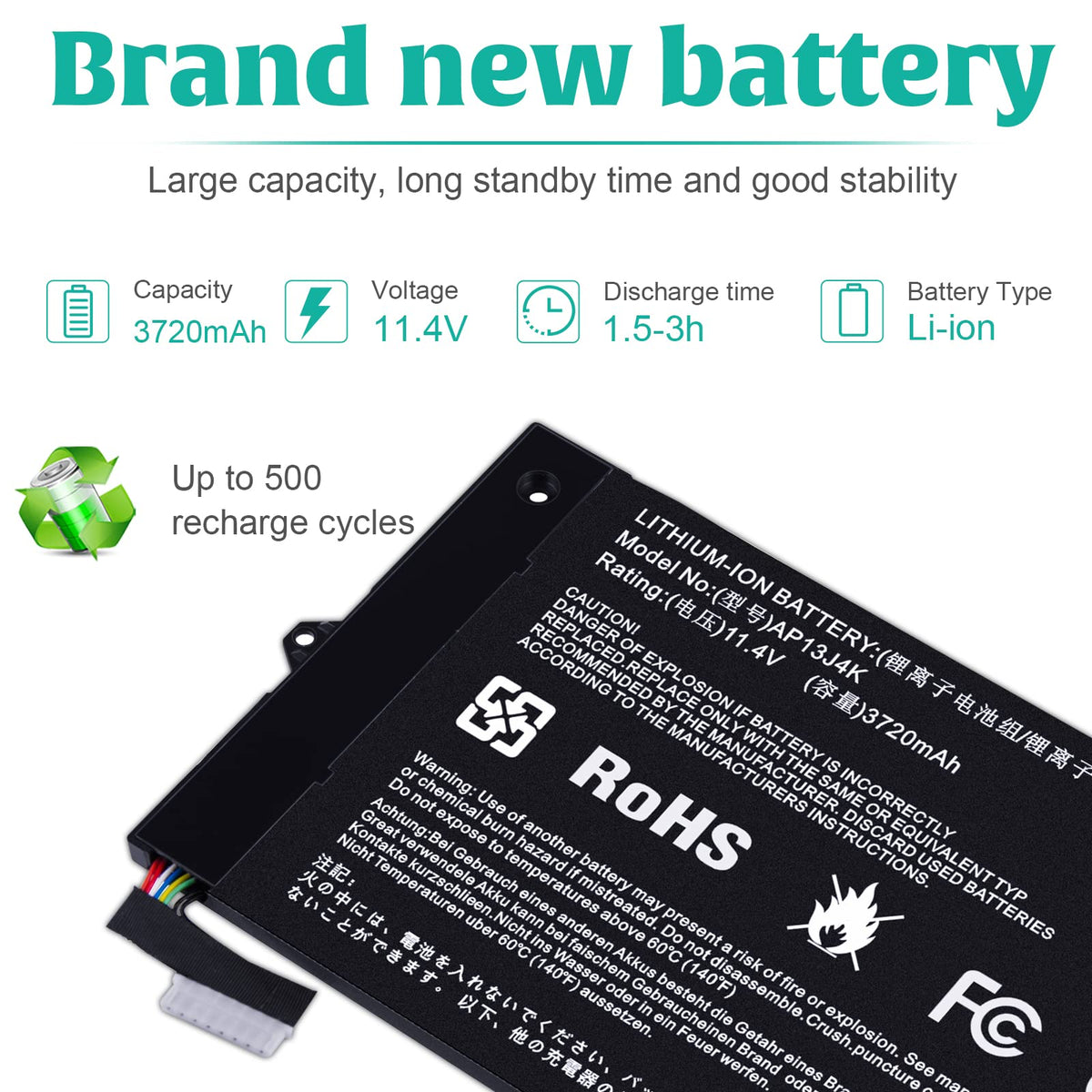 ASUNCELL AP13J4K installation guide view, compatible with multiple Acer Chromebooks.