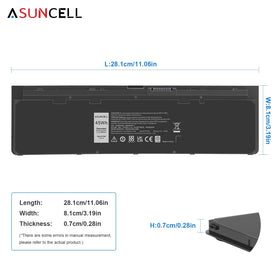 ASUNCELL 45Wh 7.4V battery label showing capacity and model
