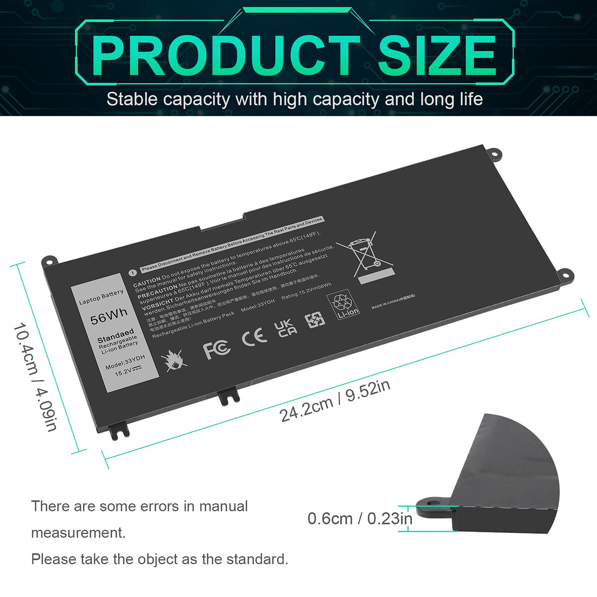 ASUNCELL 56Wh battery for Dell G5 15-5587 delivers reliable power on the go