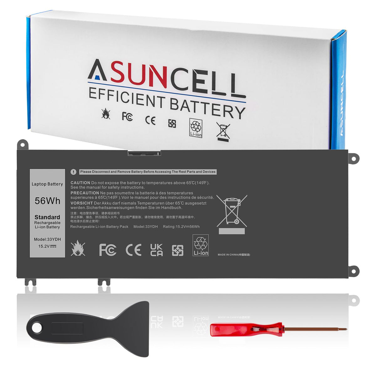 ASUNCELL 56Wh battery for Dell Inspiron 17-7000 boosts unplugged runtime for daily use