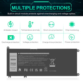 ASUNCELL 56Wh battery for Dell Latitude 13-3380 supports longer work sessions