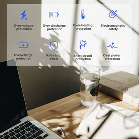 ASUNCELL in a workstation lifestyle photo showing improved battery life for productivity