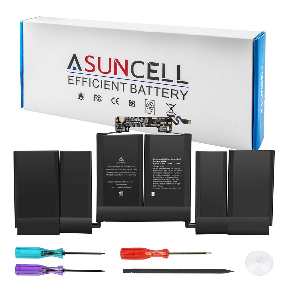 ASUNCELL front view of A1964 battery showing form factor and fit benefits