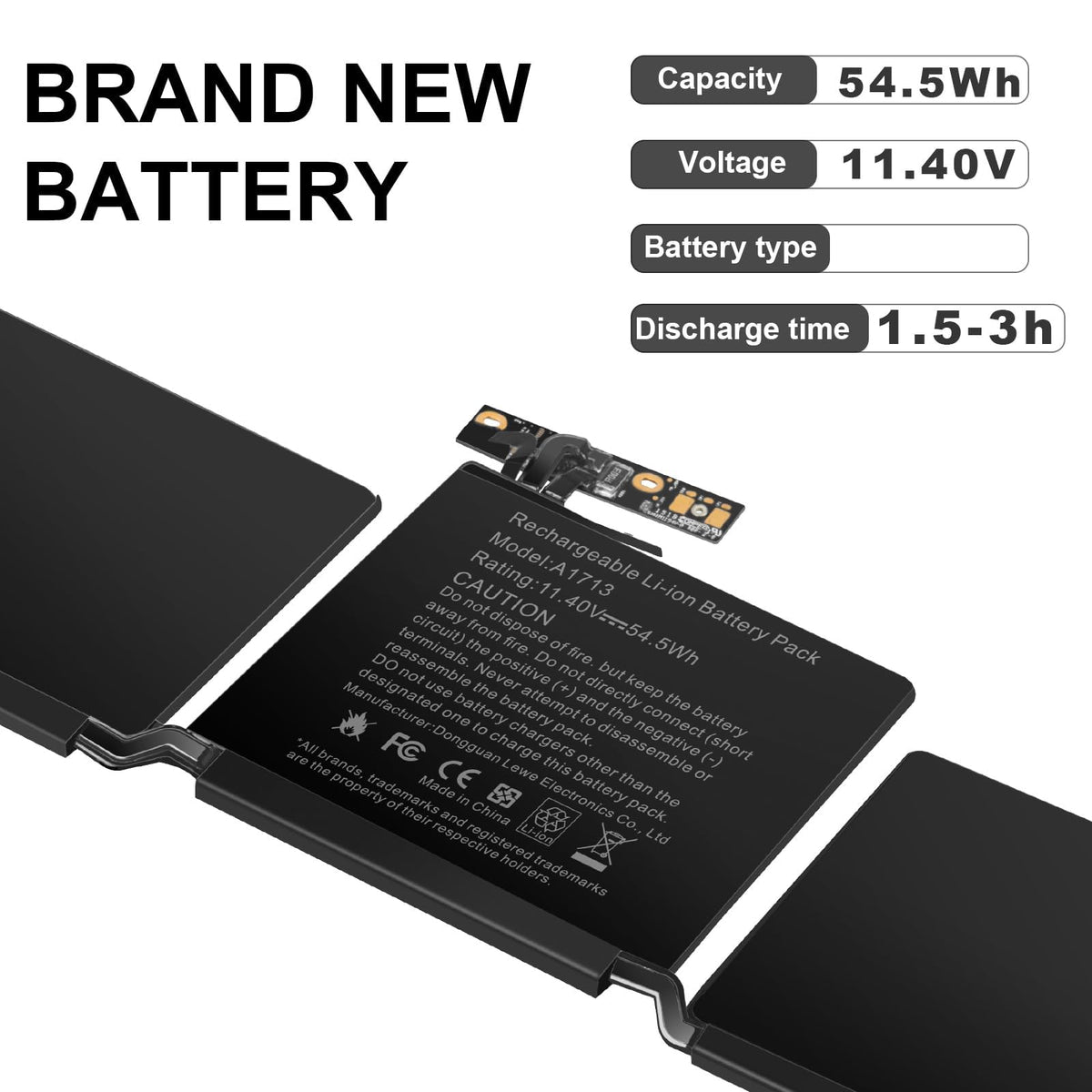 ASUNCELL battery installed inside MacBook Pro restoring runtime