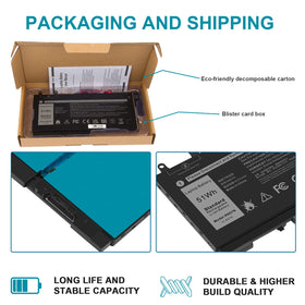 ASUNCELL R8D7N 51Wh pack highlights long-lasting Dell laptop power.
