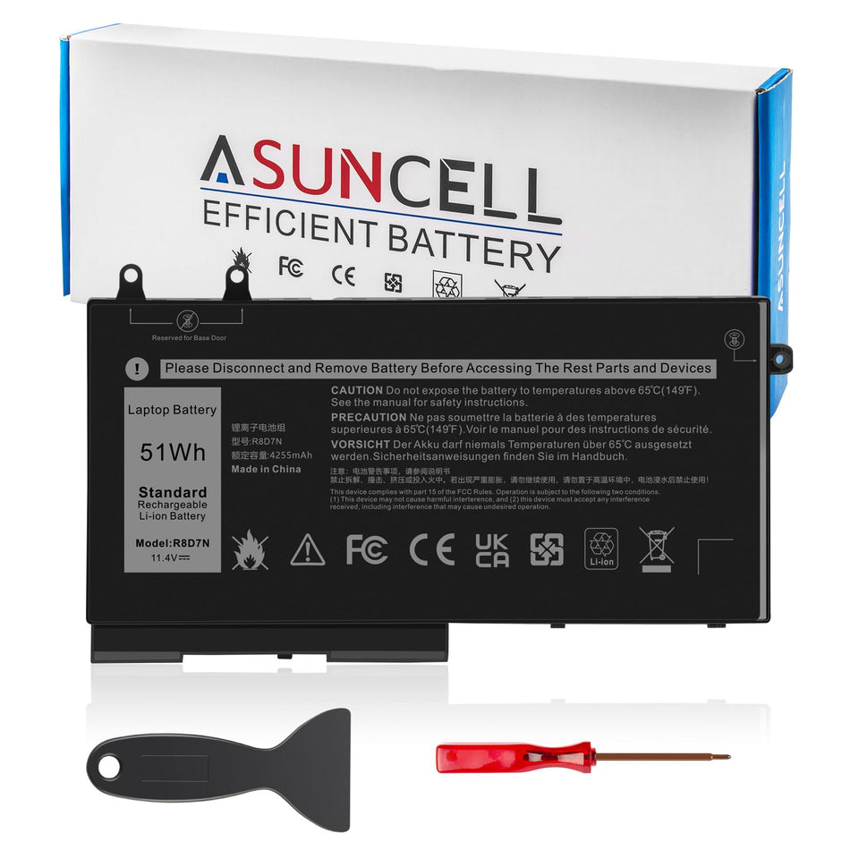 ASUNCELL R8D7N battery for Dell Precision 3540-3550 provides reliable portable power.