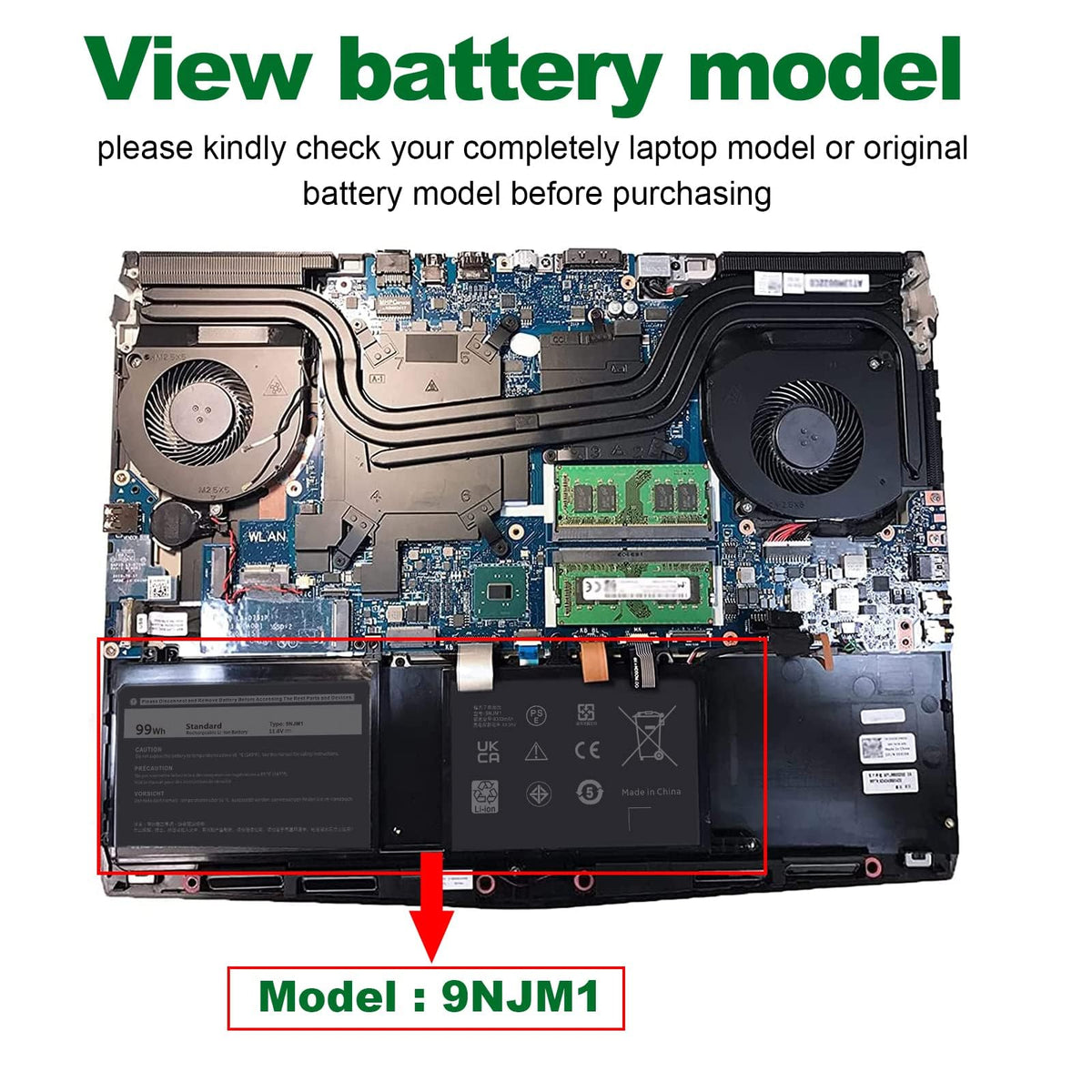 ASUNCELL battery side profile on ruler showing size and accurate fit benefit