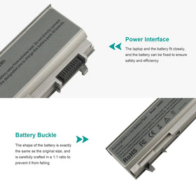 ASUNCELL Dell Latitude E6510 battery back view for quick, secure fit.