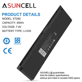 ASUNCELL Dell Latitude E7240/E7250 battery packaging ready for installation