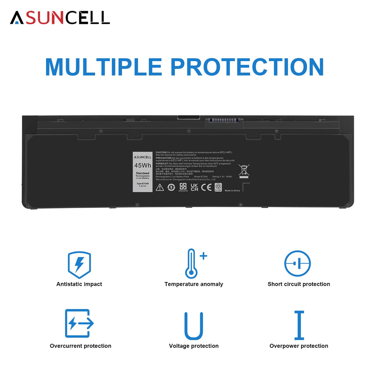 ASUNCELL Dell Latitude E7240 in use powered by ASUNCELL battery