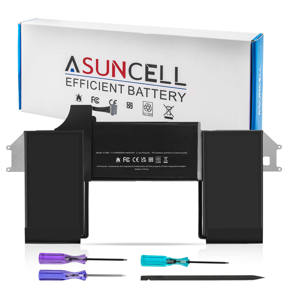 ASUNCELL front battery packaging showing model and capacity benefit