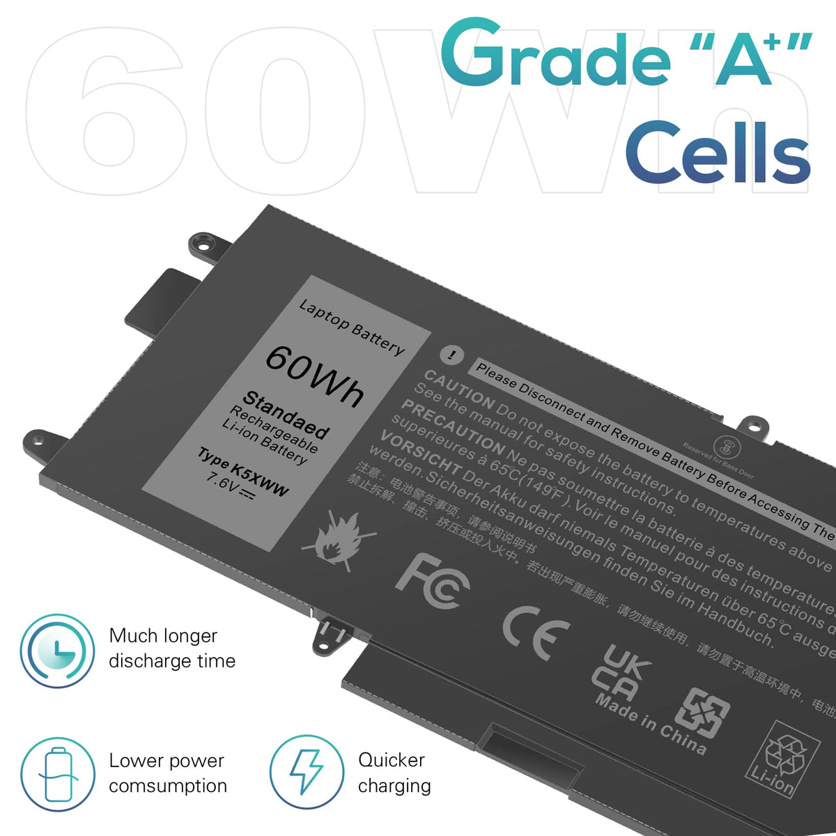 Dell Latitude 2-in-1 open with new ASUNCELL battery