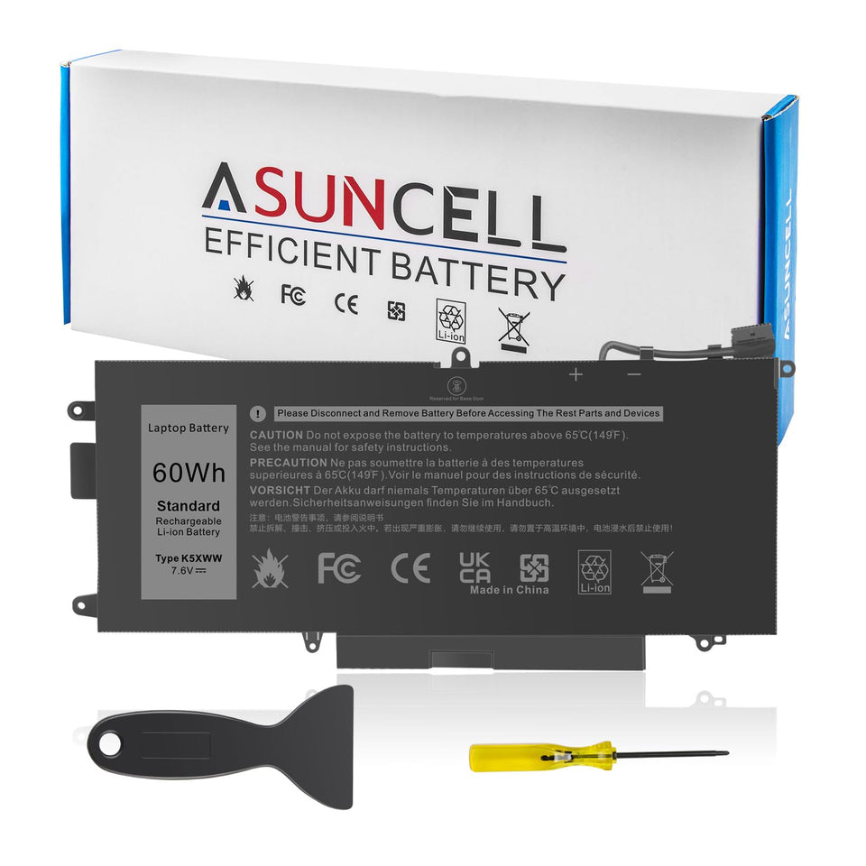 ASUNCELL K5XWW battery for Dell Latitude 5289-7389-7390, 2-in-1; 60Wh extension