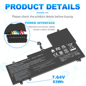 ASUNCELL L15L4PC2 battery side view emphasizing 53Wh capacity for extended sessions