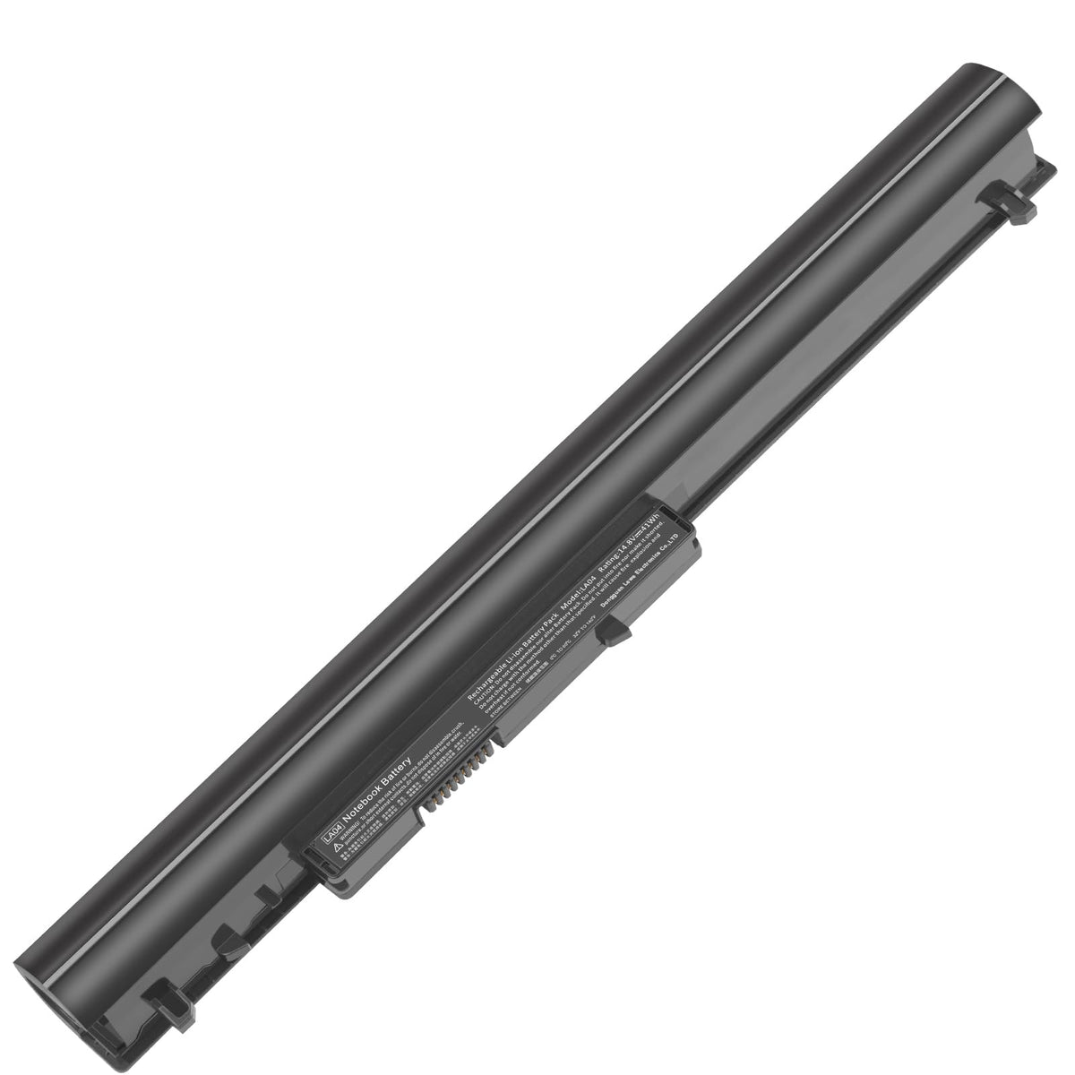 ASUNCELL LA04 battery side view showing slim profile for easy replacement.