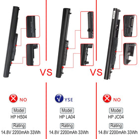 ASUNCELL LA04 compatibility list highlights supported HP models.