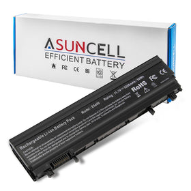 ASUNCELL Dell Latitude E5440/E5540 laptop battery front view showing extended runtime potential.