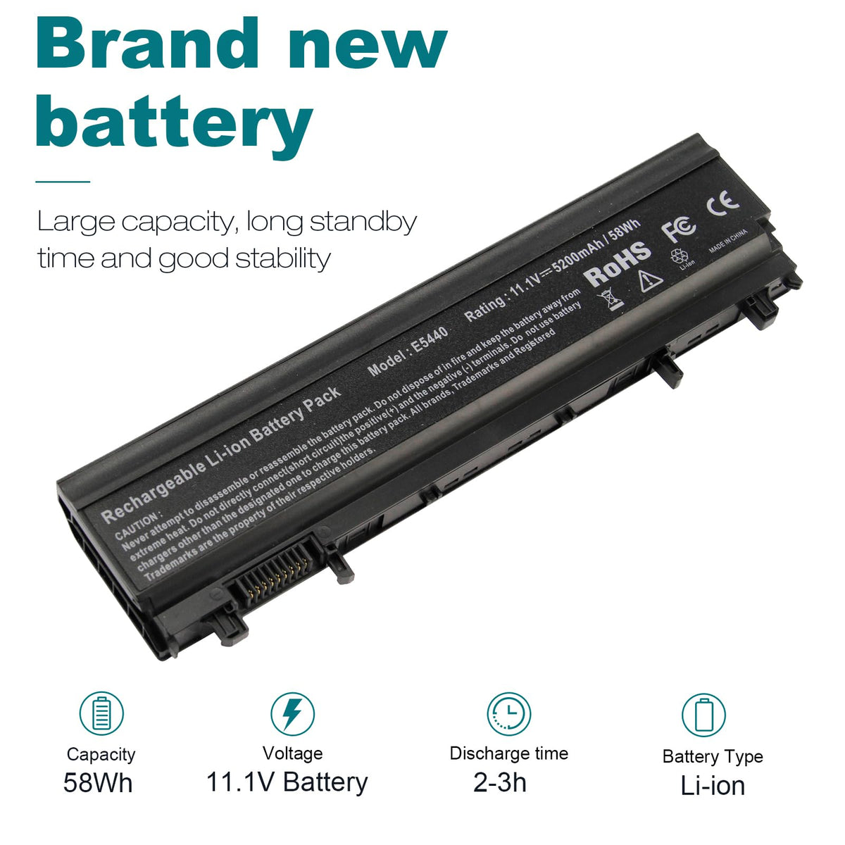 ASUNCELL Latitude-compatible battery for E5440/E5540 models.