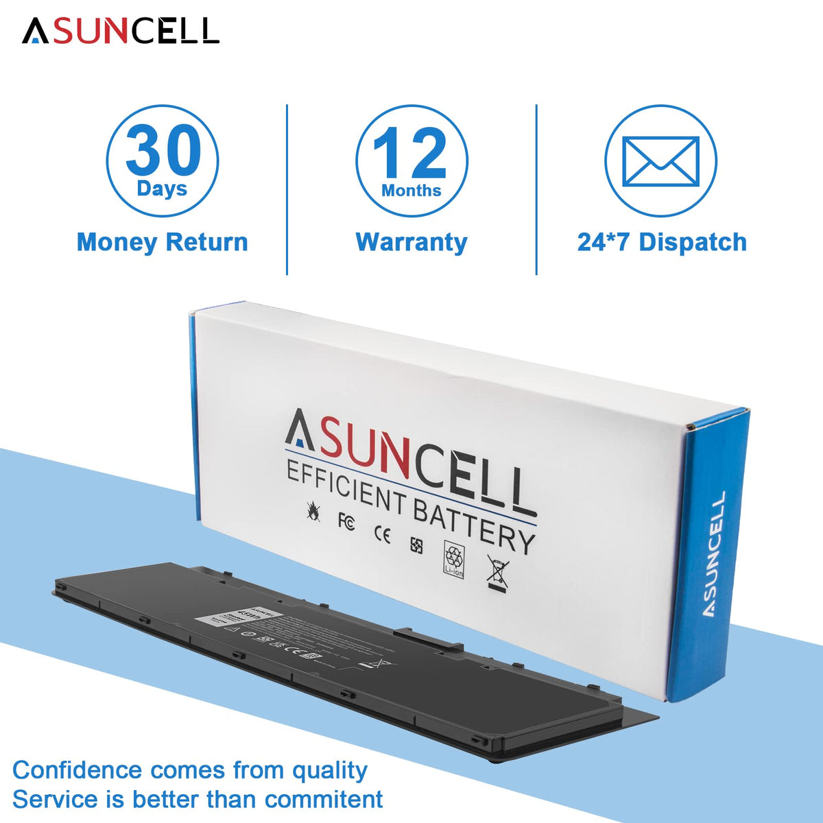 ASUNCELL Li-Polymer cell construction inside the replacement battery