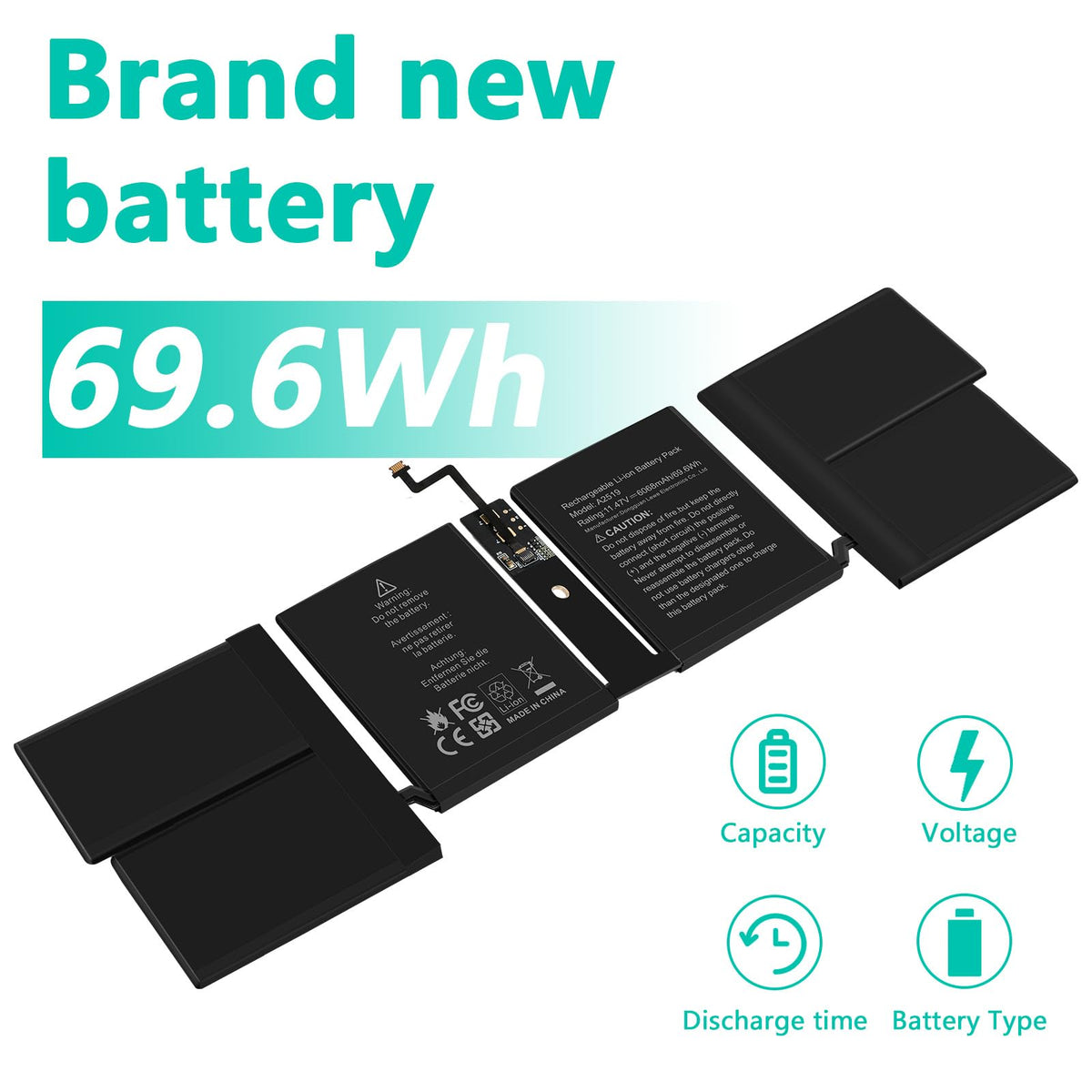 ASUNCELL MacBook Pro A2442 battery during testing for safety and consistency.
