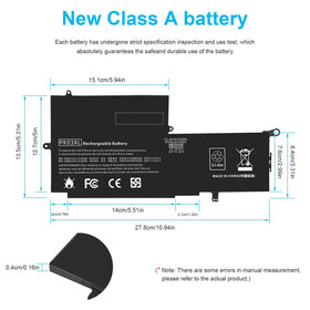 ASUNCELL PK03XL battery compatibility guide outlining supported HP models