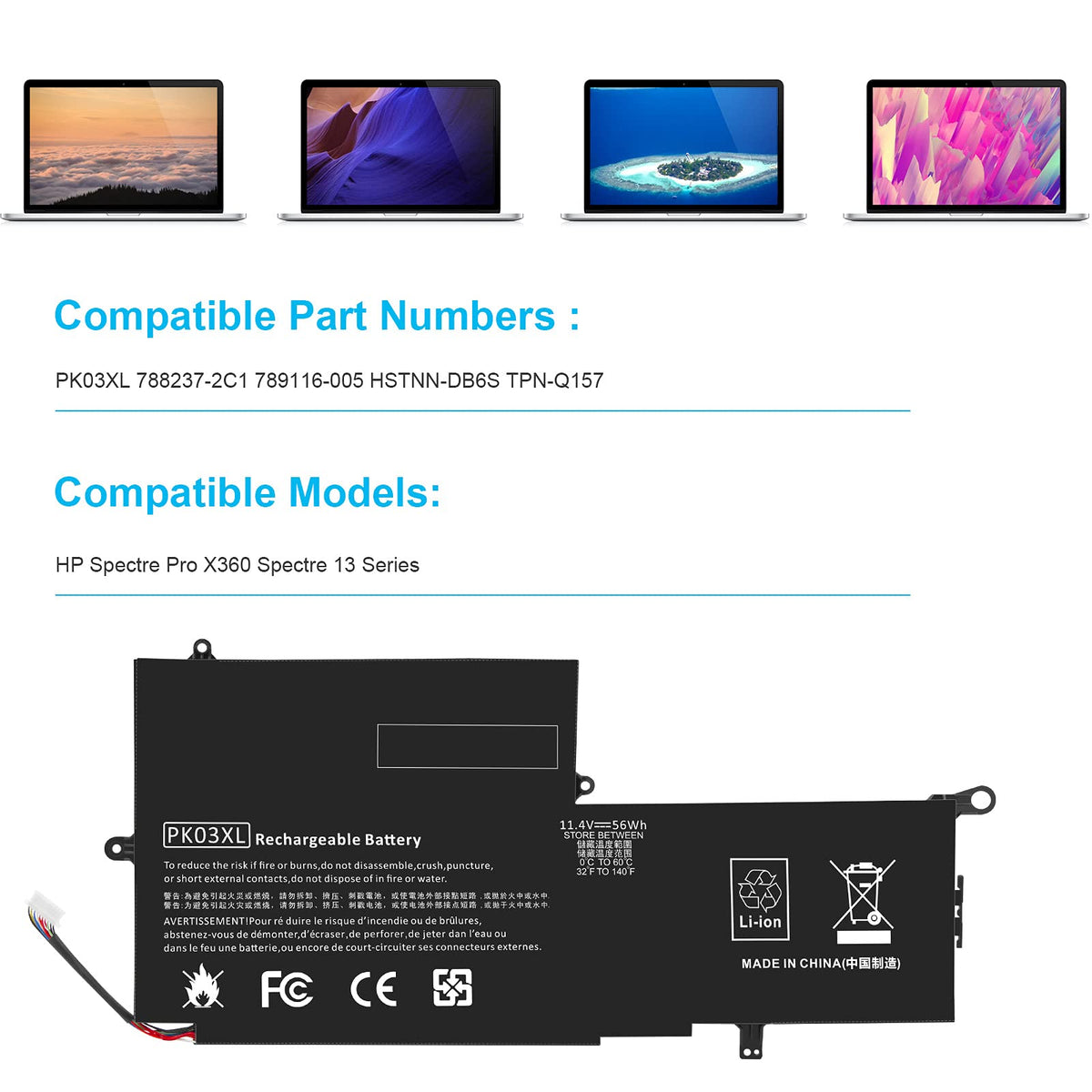 ASUNCELL PK03XL connector closeup for safe power delivery to HP laptops