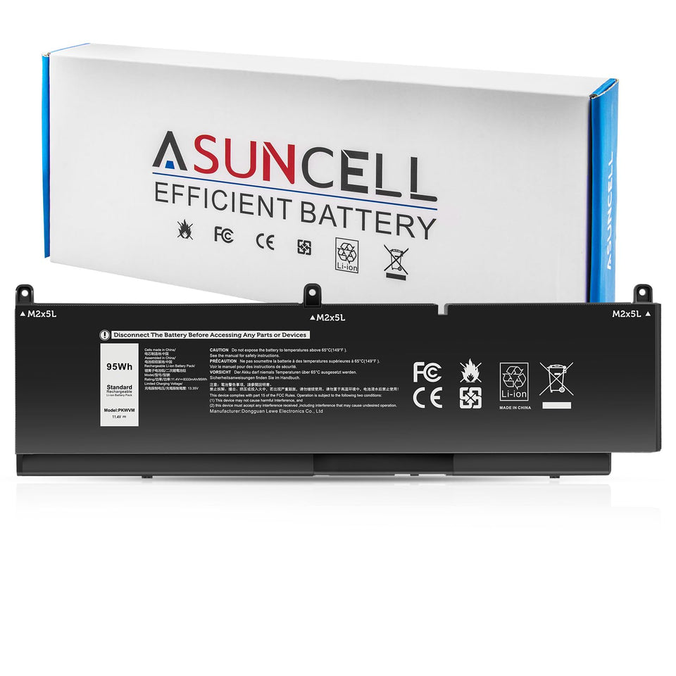 ASUNCELL PKWVM front view showing battery pack and connector, assures compatibility