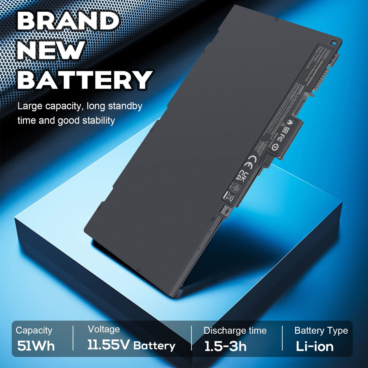 ASUNCELL TA03XL battery HP 840 G4 with serial label visible, authentic replacement