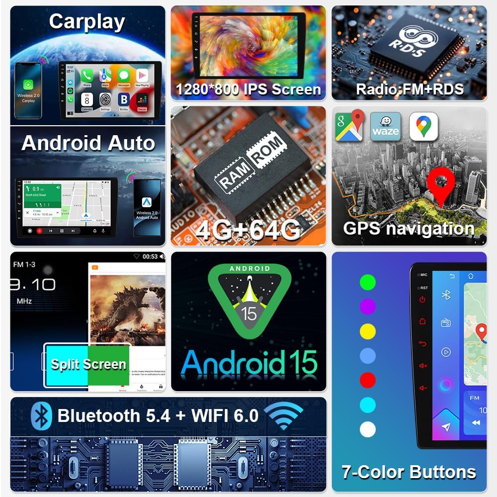 ASURE 4+64G 10.1-inch touchscreen delivers crisp navigation and media visuals