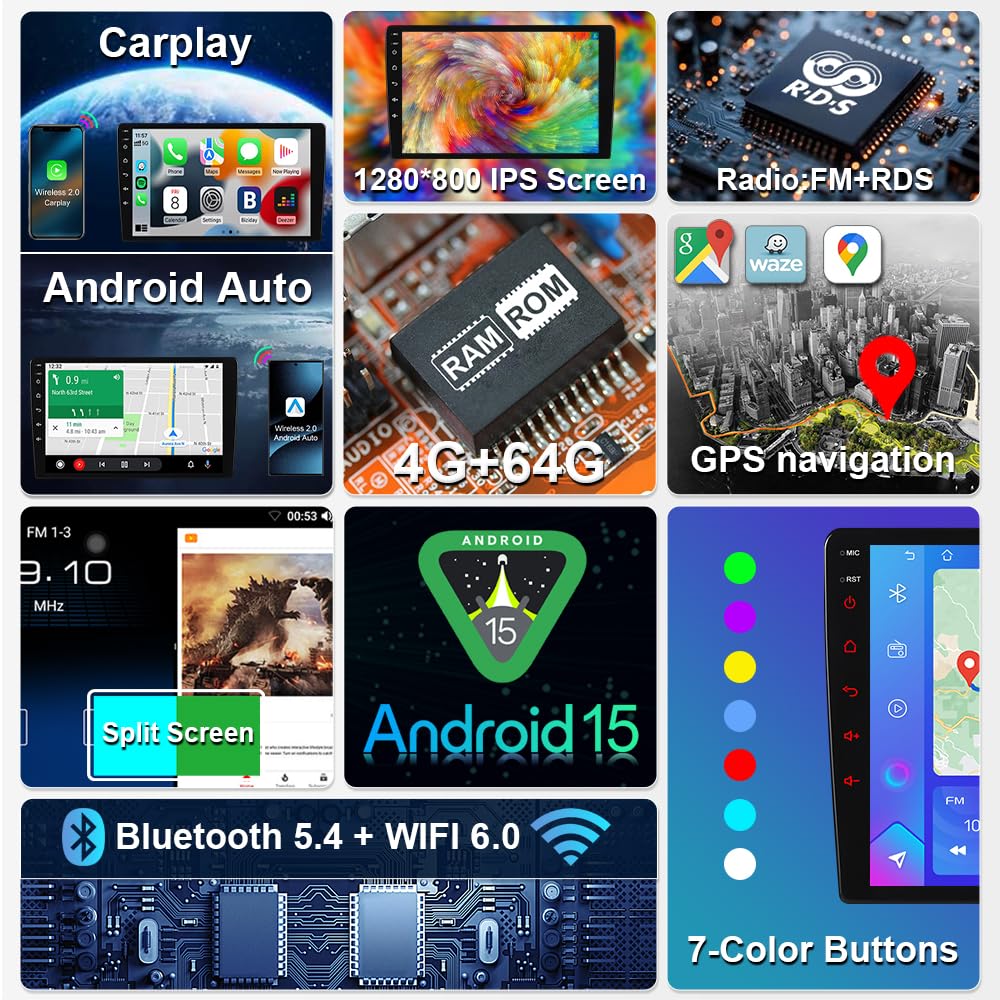 ASURE 9-inch Android 15 home screen highlights fast app access and smooth multitasking