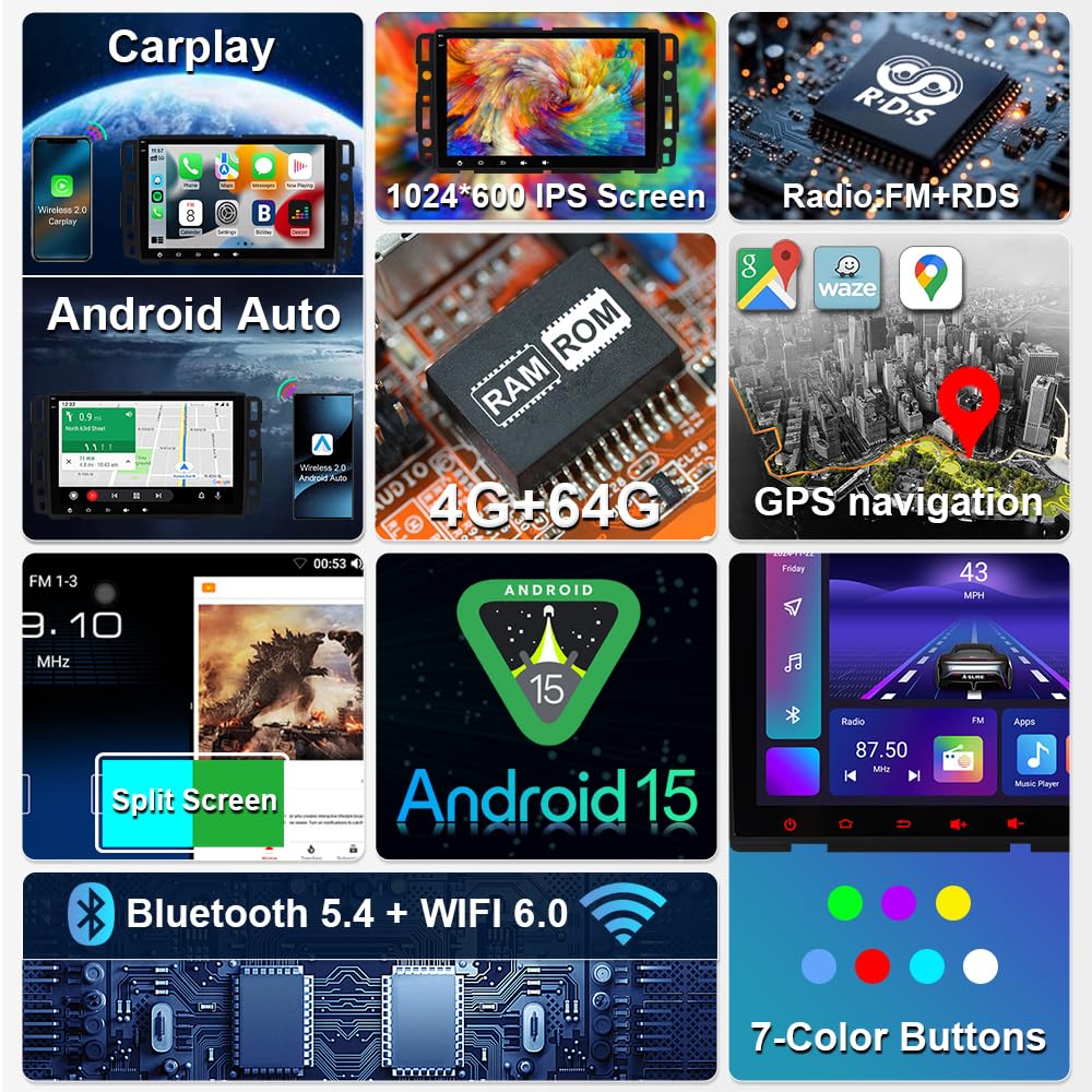 ASURE Android 15 with 4GB RAM for fast multitasking on the road.