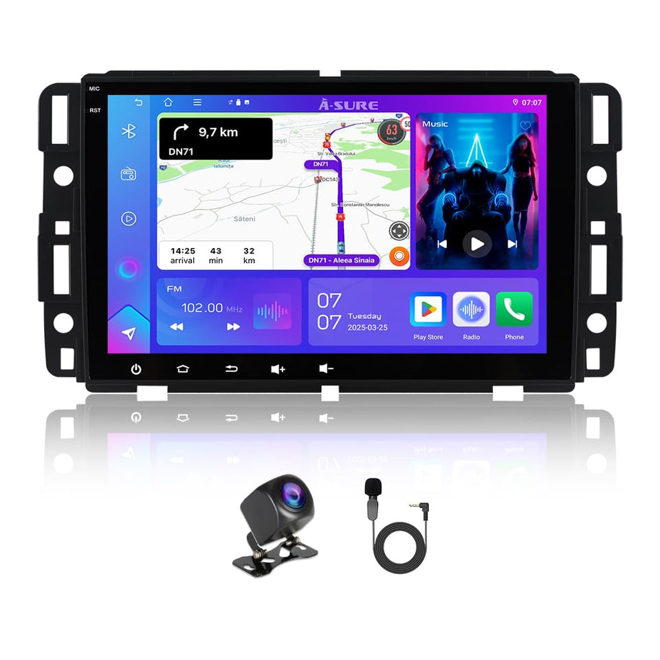 ASURE car stereo with 8-inch touchscreen in Silverado for clear navigation.
