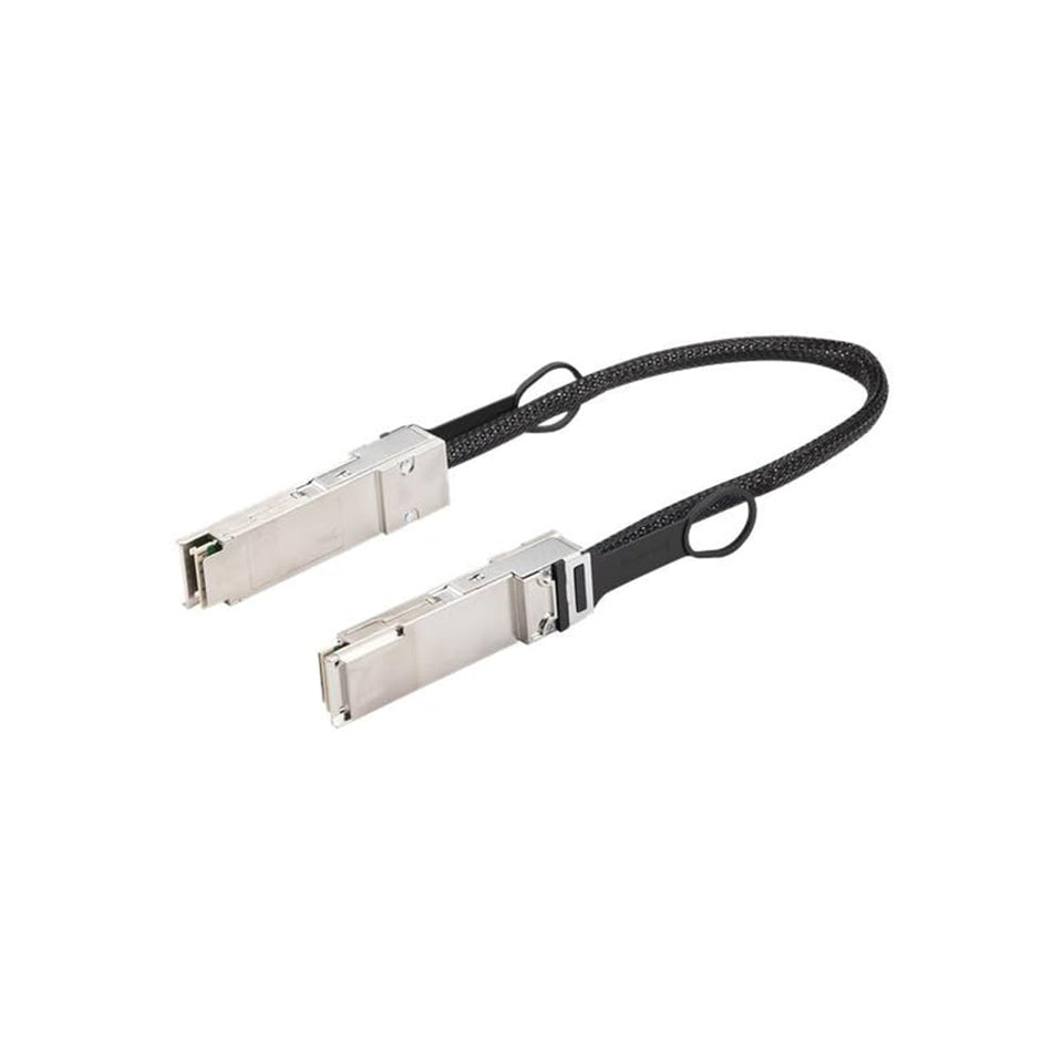 ASUS Ascent GX10 DAC cable side view for high-speed AI cluster links.