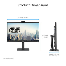 ASUS BE249QFK height adjustment for personalized viewing