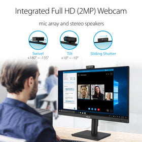 ASUS BE249QFK integrated webcam for online meetings