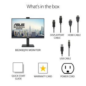 ASUS BE249QFK VESA 100x100 compatibility for wall or arm mounting