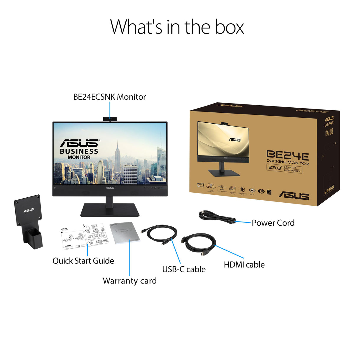 ASUS BE24ECSNK RJ45 and multi-port design enables flexible office setups.