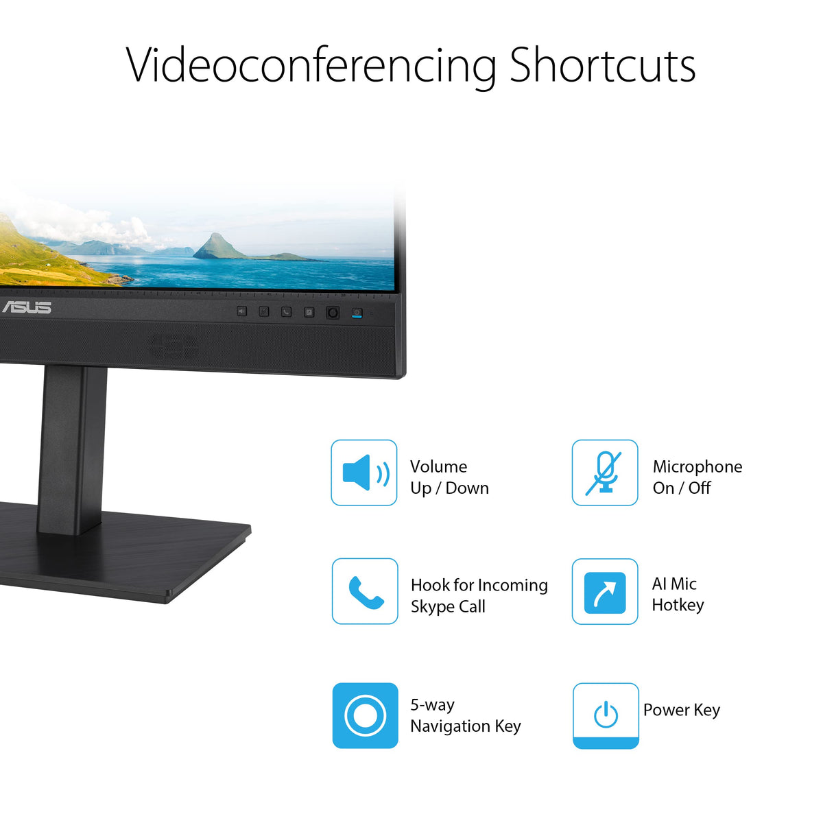 ASUS BE24ECSNK IPS panel delivers wide viewing angles for collaboration.