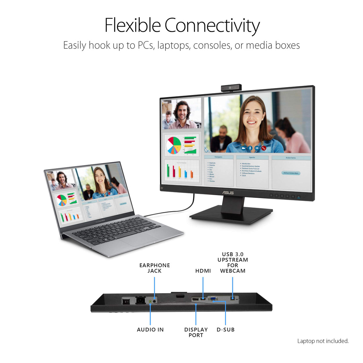 ASUS BE24EQK microphone array enhances voice clarity during meetings