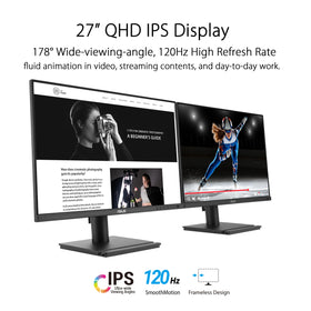 ASUS BE27ACGN 120Hz refresh delivers smooth motion for video editing and gaming