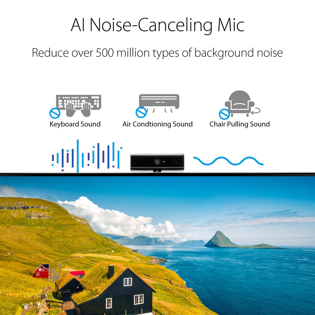 ASUS BE27ACSBK stereo speakers deliver integrated audio for presentations.