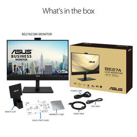 ASUS BE27ACSBK wall-mount compatibility saves desk space.