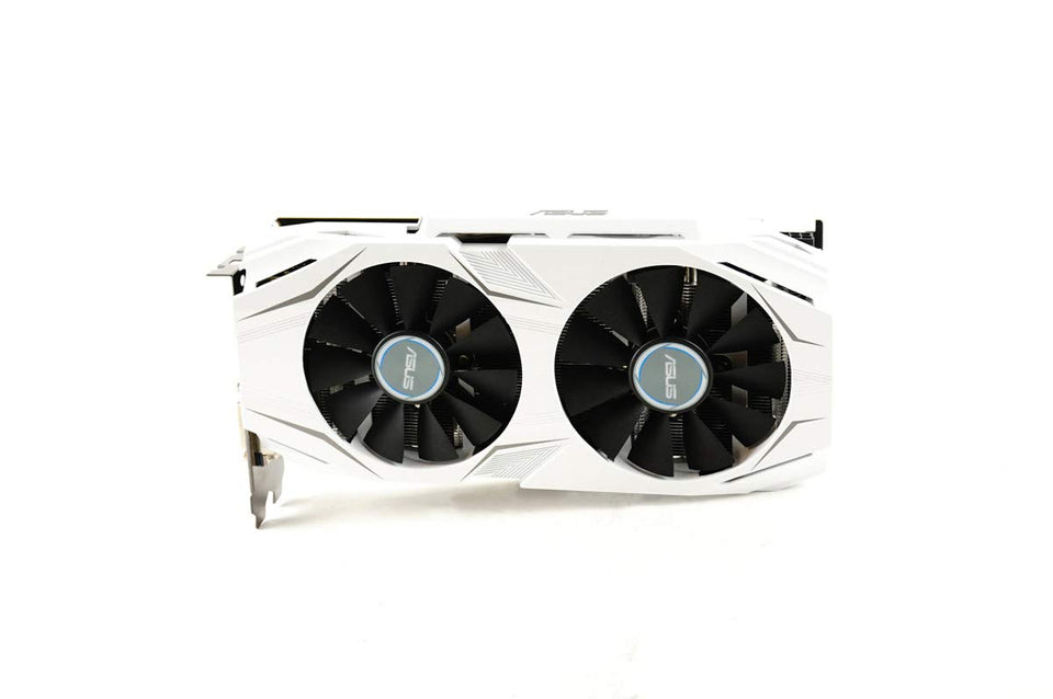 ASUS GeForce GTX 1060 6GB dual-fan front view; quiet gaming under load