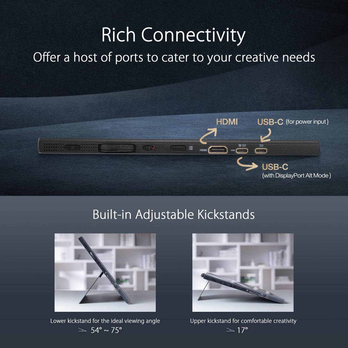 ASUS ProArt PA169CDV 10-point touch demonstrating intuitive drawing and navigation.