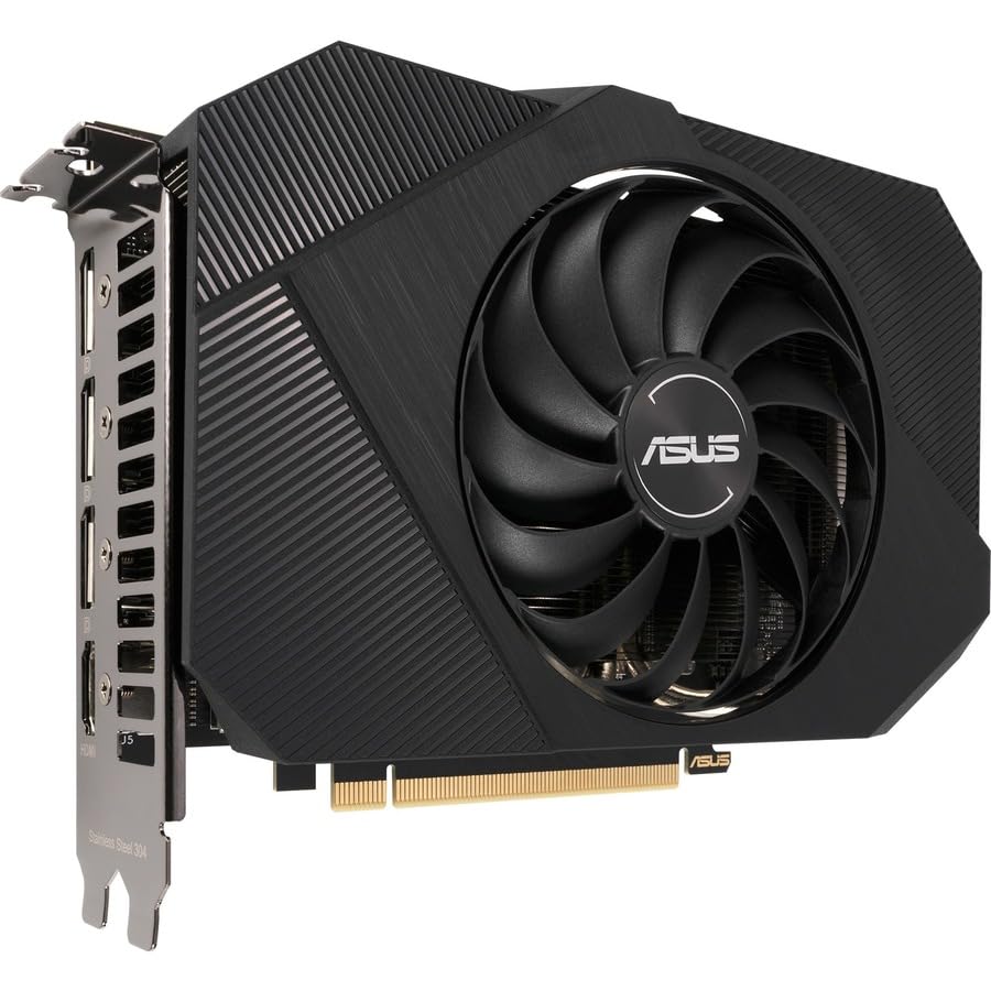 ASUS Phoenix RTX 3060 V2 cooling system close-up with heat sink