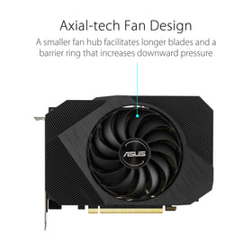 ASUS Phoenix RTX 3060 V2 dual ball bearings close-up for reliable cooling.