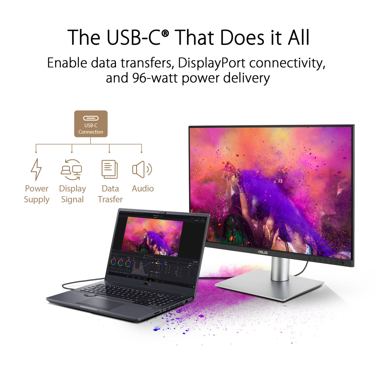 ASUS ProArt PA248CRV daisy-chain setup supports multi-monitor workflows