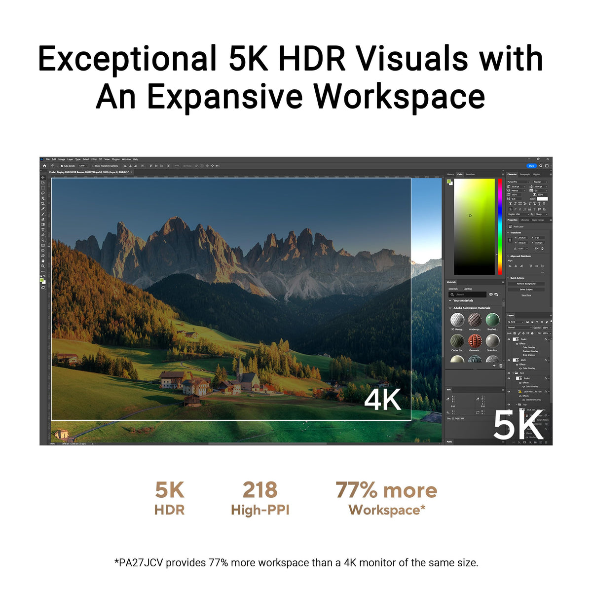 ASUS ProArt PA27JCV side profile emphasizing slim design for long sessions