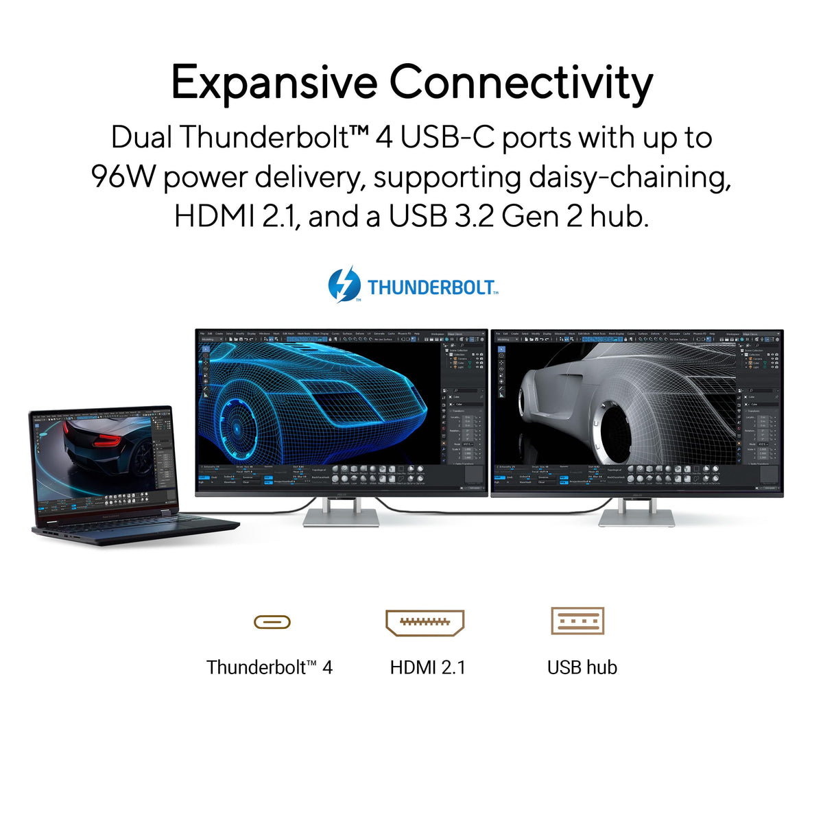 ASUS ProArt PA32UCDM True 10-bit color with Quantum Dot for rich tones.